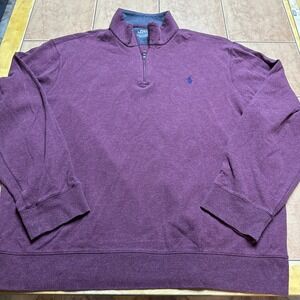 Polo Ralph Lauren 1/4 Zip Sweater Pullover Mens Sz XL Maroon Soft Viscose Cotton